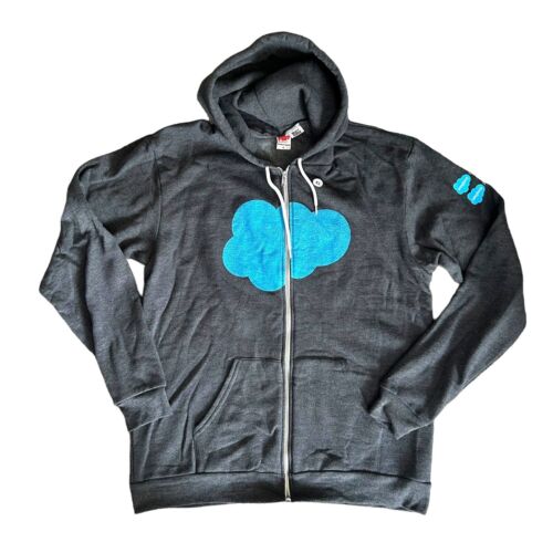 Salesforce Cloud Logo Zipper Hoodie Jacket Gray American Apparel Size XL Xlarge