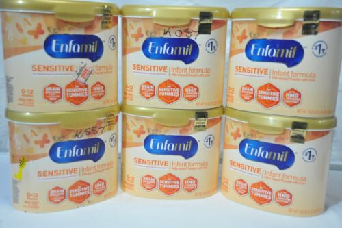 *6 Tubs Enfamil Sensitive Infant Formula Milk-Based Powder+Iron. 19.5 Oz. Sep/25