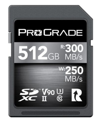 Prograde Digital SD UHS-II 512 GB Card V90 250MB/s Write 300 MB/s read