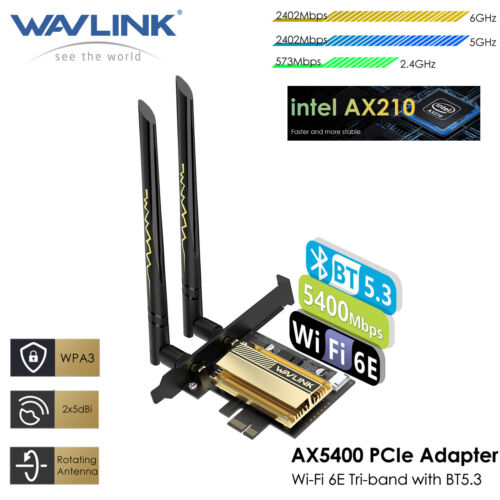 Desktop PCIE wifi 6E Card Intel AX210NGW 5400Mbps wifi Adapter Bluetooth 5.3