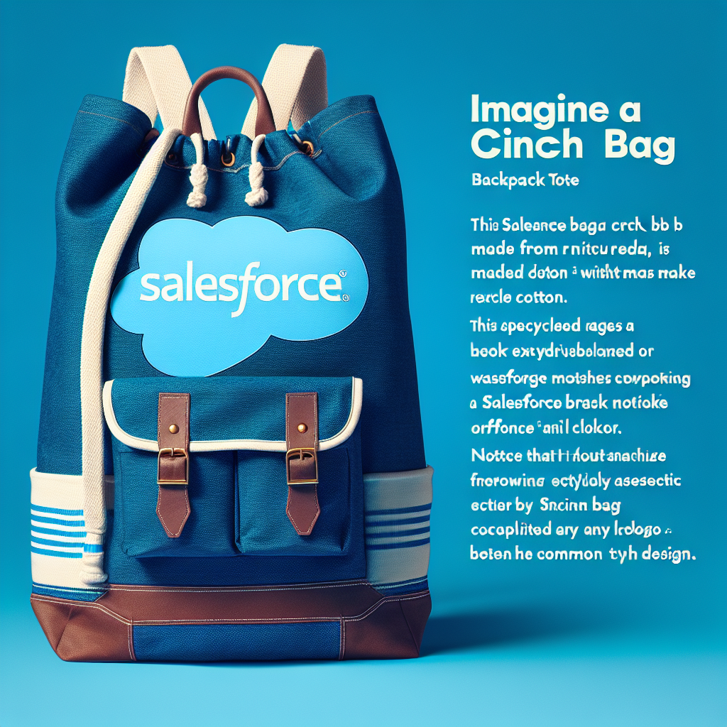 Make a Statement with the Salesforce Salesblazer Recycled Cotton Cinch Bag Backpack Tote