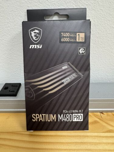 Hard Drive Msi Spatium M480 Pro Pcie 4.0 Nvme M.2 1Tb 1 Tb Ssd Brand New