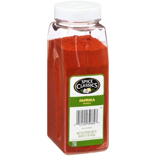 Spice Classics Paprika, 16 oz – One 16 Ounce Container of Red Paprika Seasoni…