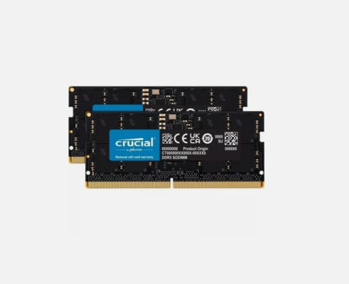 Crucial 32GB Kit 2 x 16GB 262-Pin DDR5 SODIMM 4800 PC5 38400 Laptop Memory