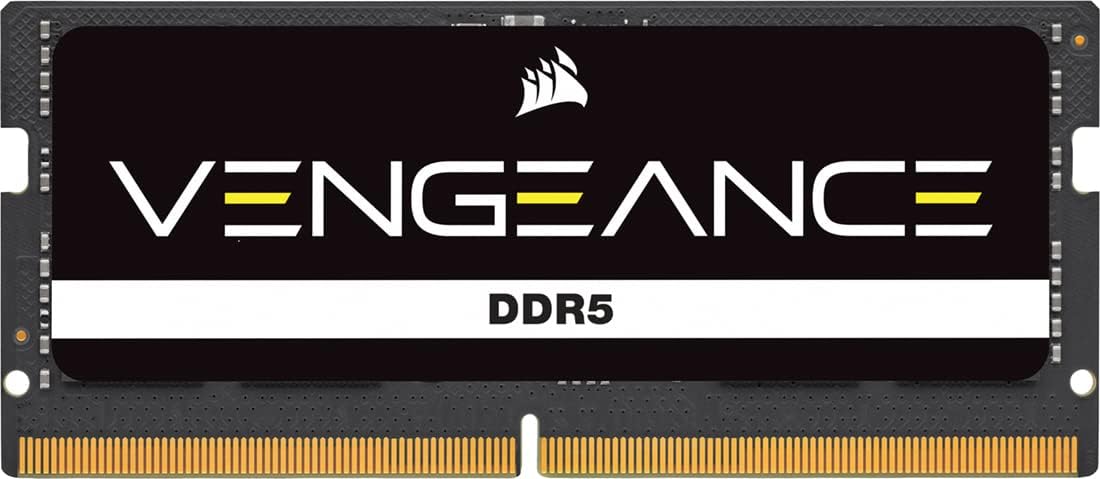 CORSAIR Vengeance SODIMM DDR5 RAM 16GB (1x16GB) 5600MHz CL48 Intel XMP iCUE Compatible Computer Memory – Black (CMSX16GX5M1A5600C48)