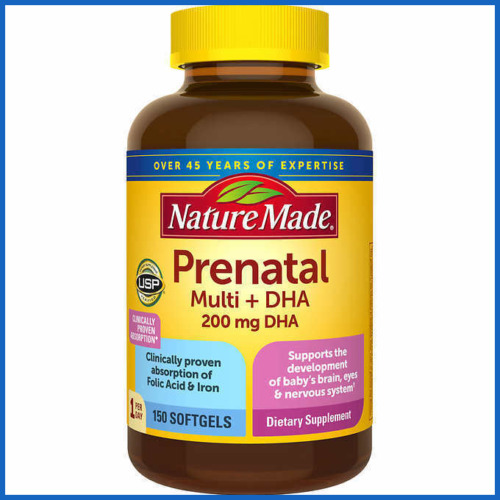 Nature Made Prenatal Multivitamin 150 Ct. Folic Acid DHA  Brain Eye Development