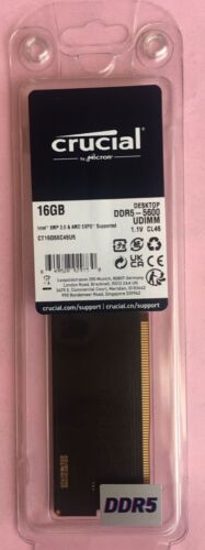 Crucial 16GB DDR5-5600 UDIMM Desktop Memory  CT16G56C46U5 ” SEALED “