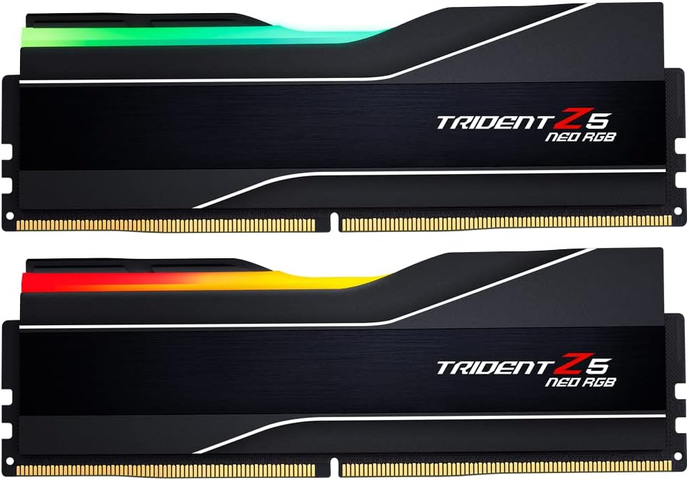 G.SKILL Trident Z5 Neo RGB Series (AMD Expo) DDR5 RAM 64GB (2x32GB) 6000MT/s CL30-40-40-96 1.40V Desktop Computer Memory UDIMM – Matte Black (F5-6000J3040G32GX2-TZ5NR)