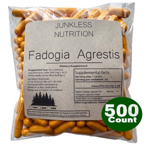 100% PURE Fadogia Agrestis Pills (Maximum Strength) Stem 50:1 Extract 500 Caps