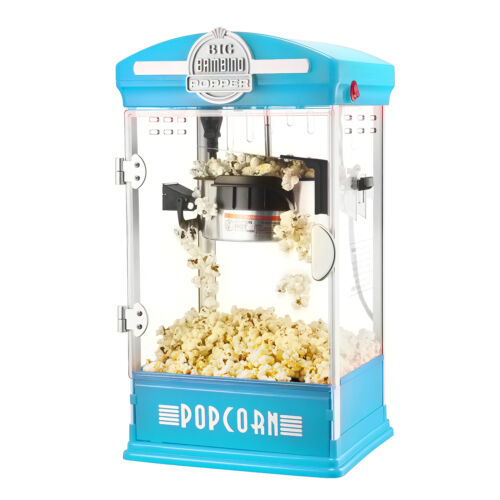 Popcorn Machine Counter Top Retro Style 4 Ounce Kettle Popcorn Maker, Blue