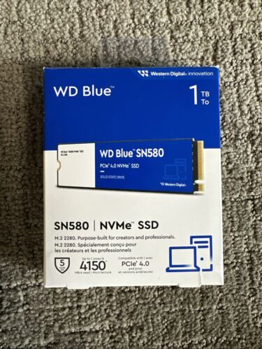 WD Blue 1TB SN580 NVMe SSD, Internal Solid State Drive – WDS100T3B0E-00CHF0