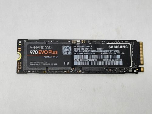 Samsung 970 EVO Plus 1TB NVMe M.2 SSD MZ-V7S1T0 MZVLB1T0HBLR 98%+ HEALTH