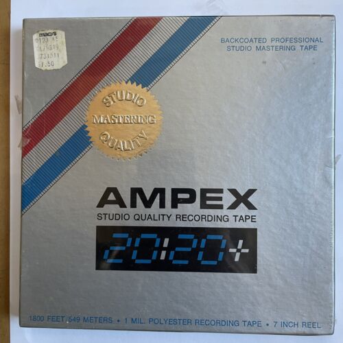 Ampex 20/20 Studio Quality Recording Tape 1800 feet Blank Reel to Reel Sealed