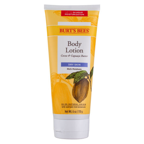 4 Pack Burt’s Bees Rich Moisture Body Lotion, Cocoa & Cupuacu Butter, 6 oz