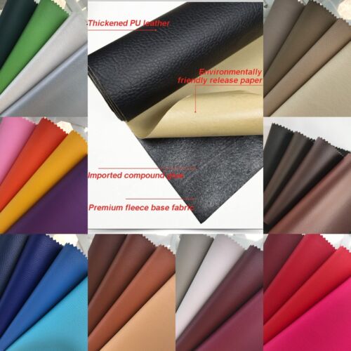 45+ Colors Self-Adhesive Vinyl Fabric Faux Leather 56″ Wide Continuous By Yard