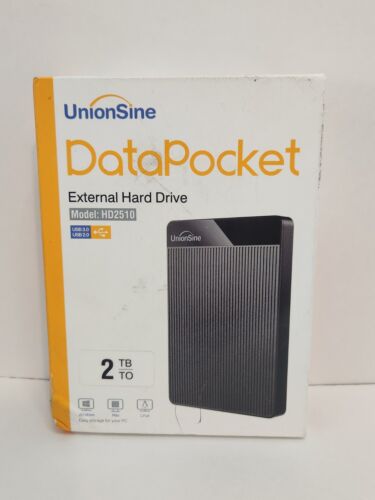 UnionSine DataPocket 2TB Ultra Slim Portable External Hard Drive USB3.0 Storage