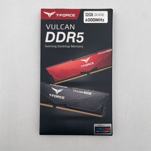 TEAMGROUP T-Force Vulcan DDR5 32GB (2x16GB) Desktop Ram FLBD532G6000HC30DC01