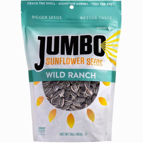 JUMBO SUNFLOWER SEEDS Ranch 16-Ounce Pack of 6