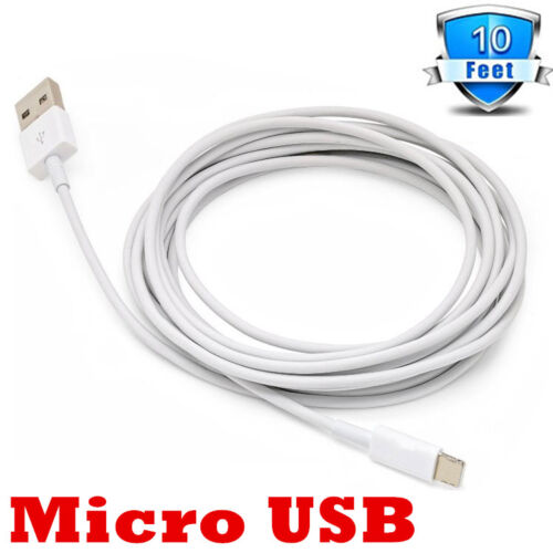 3-12 Pack Lot 10 FT Micro USB Fast Charger Cable Strong Cord for Samsung Android