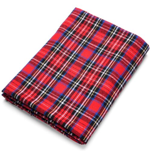 Red Tartan Plaid Cotton Flannel Fabric – 60″ Wide – Sold by the Yard and Bolt