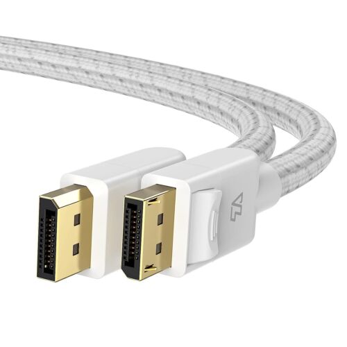 DisplayPort 1.4 Cotton-Braided Cable 8K@60Hz 5K@60Hz 4K@120Hz and HDR Support…