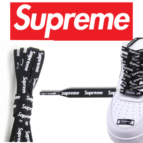 Supreme Black Shoe Laces AF1 Dunks Jordans Travis Scott 120 cm 47 in