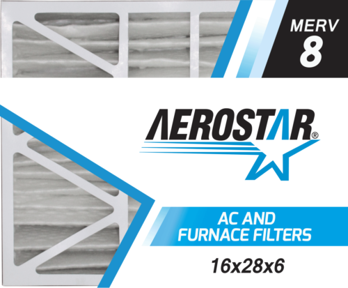 Aerostar 16x28x6 MERV 8 Air Filter for Aprilaire 401 Space-Gard 2400, 2 Pack