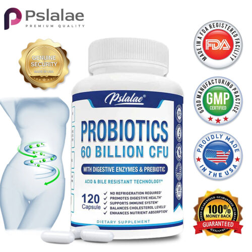 Probiotics 60 Billion CFU – Digestive, Immune Health, Gas, Bloating & Discomfort