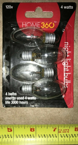 4 Count Clear Night Light Bulbs – 120 Volt – 4 Watt – Value pack