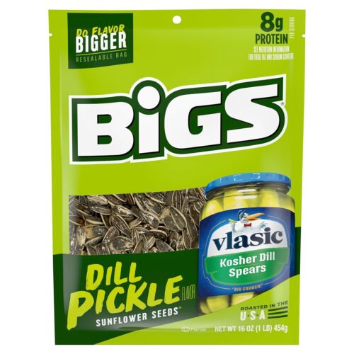 Bigs Vlasic Dill Pickle Sunflower Seeds 16-Ounce