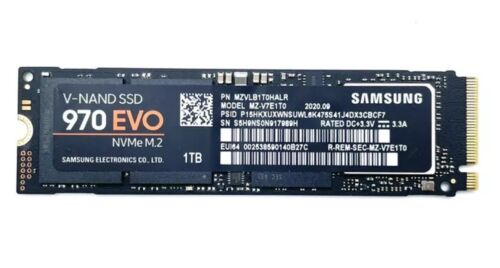 Samsung 2280mm 970 EVO 1TB NVMe M.2 SSD MZ-V7E1T0 Solid State Drive 98% Life