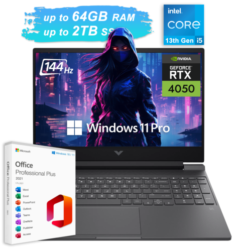 2024 HP Victus Gaming Laptop 15.6″ 144Hz Intel i5 RTX 4050 Upto 64GB RAM 2TB SSD