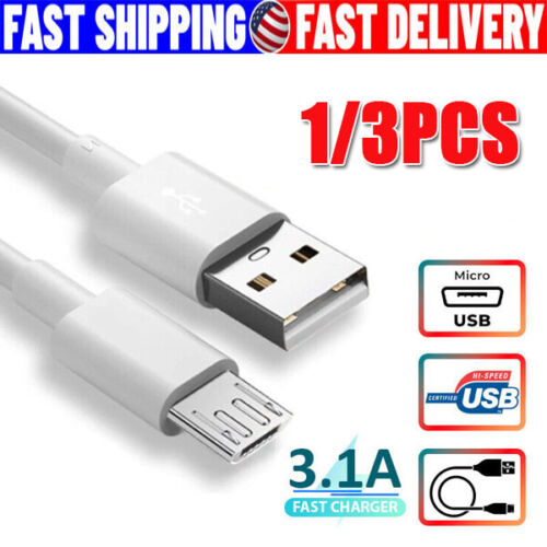 3/6ft Micro USB Fast Charging Cable Cord For Samsung Android Phone Charger