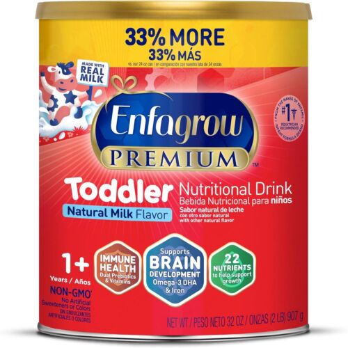 4 Pack X Enfagrow Premium Toddler Natural Milk Flavor Powder  32oz Exp 04/2025