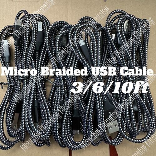 Micro USB to USB A Cable Android Charger Braided Cord For Samsung Google LG LOT