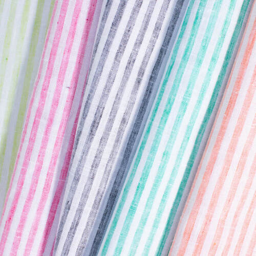 University Stripe Linen-Look Polyester Cotton 58″ Fabric By The Yard