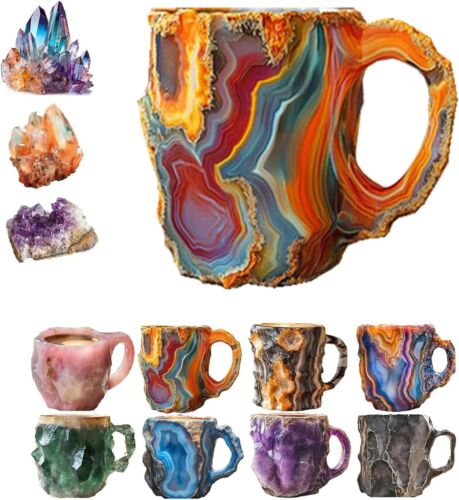 Mineral Crystal Coffee Mug Multi-Colored Crystal Mineral Coffee Mugs 2024 Gift