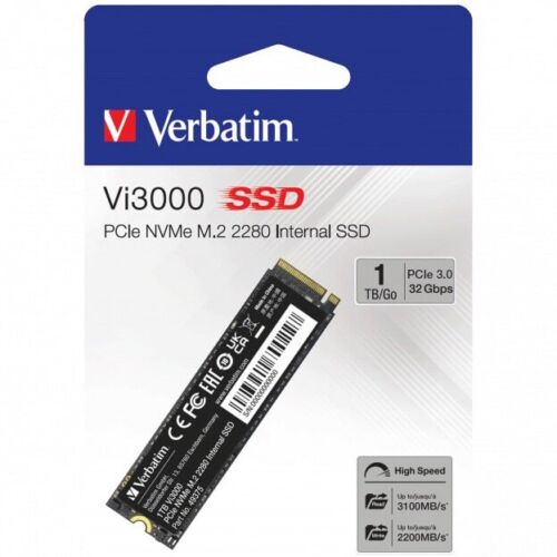 Verbatim Vi3000 1 TB Solid State Drive (SSD), PCIe Gen.3 NVMe, M.2, 3300 MB/s