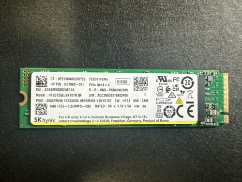 Sk hyuix PC801 NVMe 512GB HFS512GEJ9X101N BF  PCIe Gen4×4