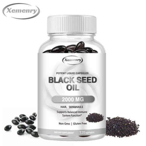 Black Seed Oil Capsules 2000mg – Hair, Skin & Nail Health, Digestive Support