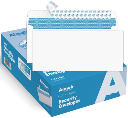 #10 Security Letter Envelopes – Self-Seal – Windowless – 500 Count – (34010-E)