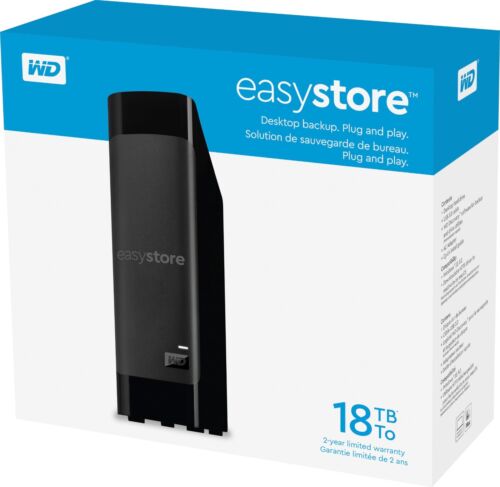 WD – easystore 18TB External USB 3.0 Hard Drive – Black