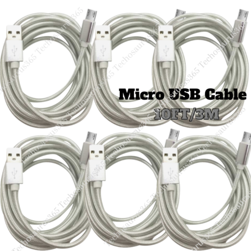 10Ft Android Micro USB Fast Charger Cable Data Sync Charging Cord For Samsung LG