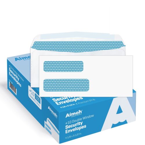 #10 Double Window Security Envelopes – Security Tinted – Gummed Closure (30101)