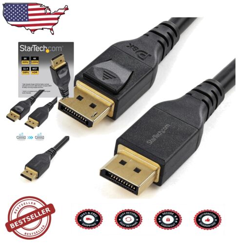 Slim 13ft DisplayPort 1.4 Cable – Supports 8K60Hz, Perfect for Projectors & TVs