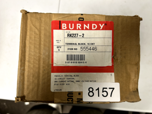 Burndy RK227-2 Terminal Block 30 A 16 Circuit Terminal Pack of 5