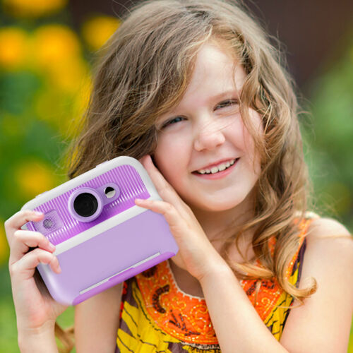 Kids Mini Instant Print Camera For Girls Boys Aged 3-12 With 2 Rolls Print Paper