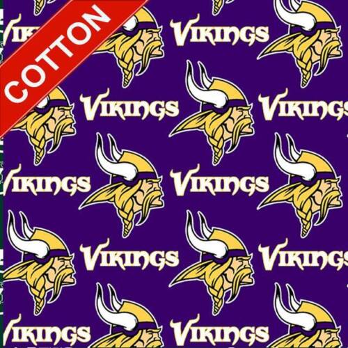 Minnesota NFL Cotton Fabric – 58″ Wide – Sold by The Yard & Bolt