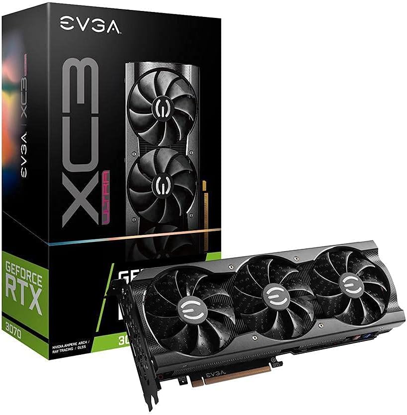 EVGA GeForce RTX 3070 XC3 Ultra Gaming, 08G-P5-3755-KL, 8GB GDDR6, iCX3 Cooling, ARGB LED, Metal Backplate, LHR