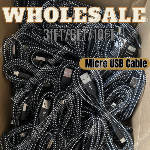 Bulk Lot 3/6/10FT Micro USB Fast Charger Cable For Samsung LG Charging Data Cord